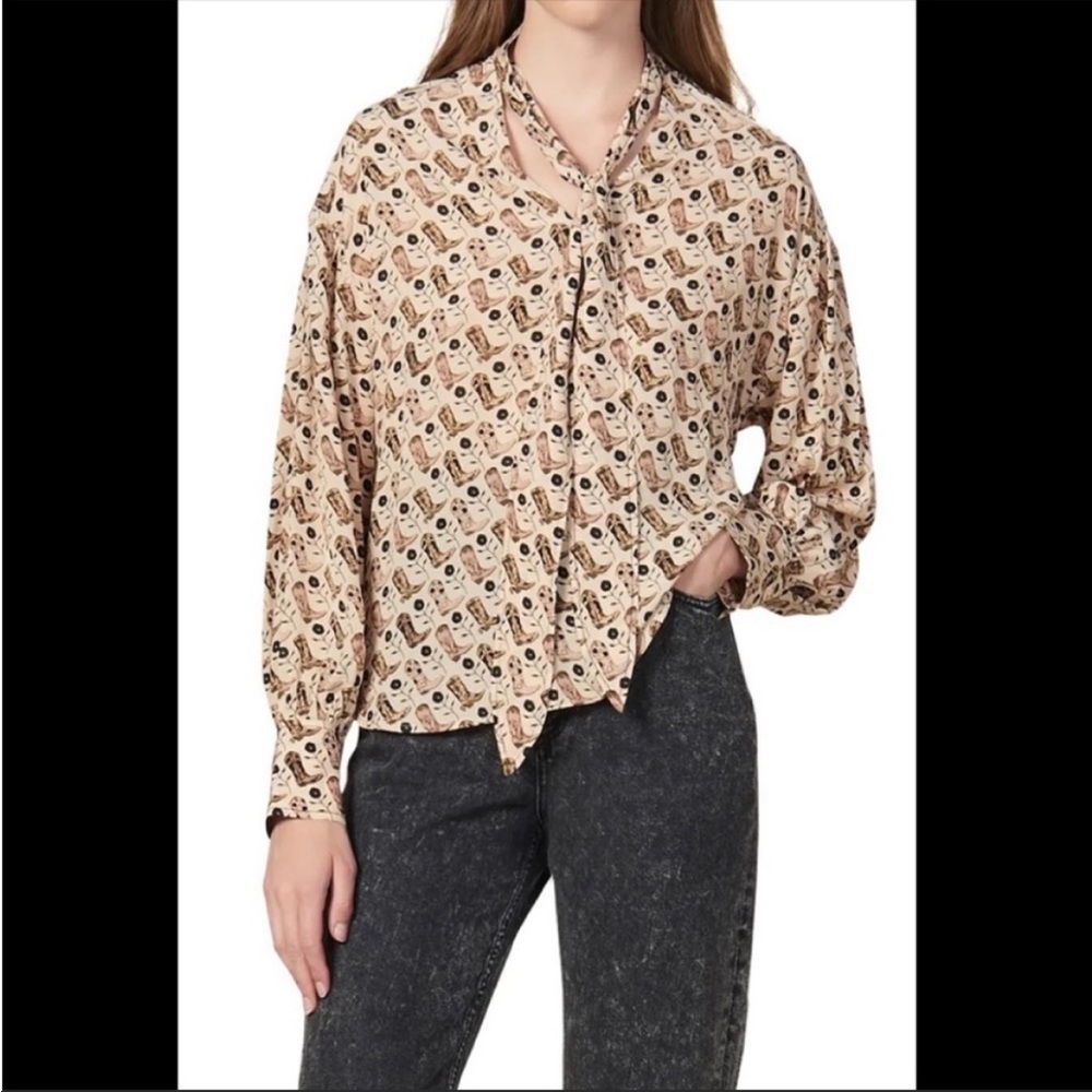 NWOT Sandro cowboy boot shirt